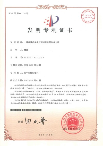 Certificate of Patent